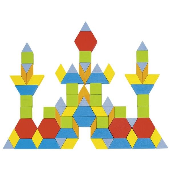 Goki Legespiel Geo Formen Farben Mosaic Anlegespiel Kinder Bauklötze Holzspielzeug Set