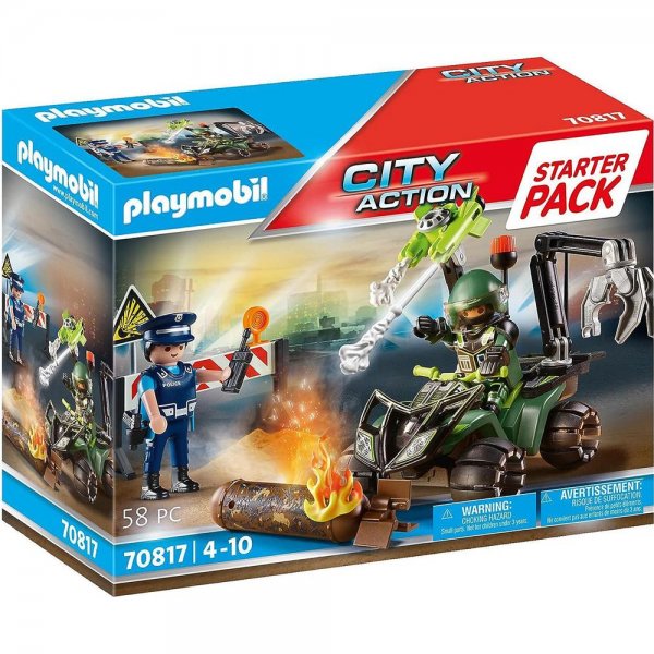 PLAYMOBIL® City Action 70817 - Starter Pack Polizei Gefahrentraining Spielset für Kinder ab 4 Jahren