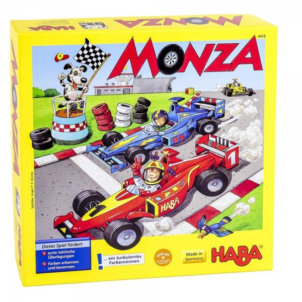 HABA 4416 Monza Würfelspiel Familienspiel Gesellschaftsspiel Rennauto Autorennen