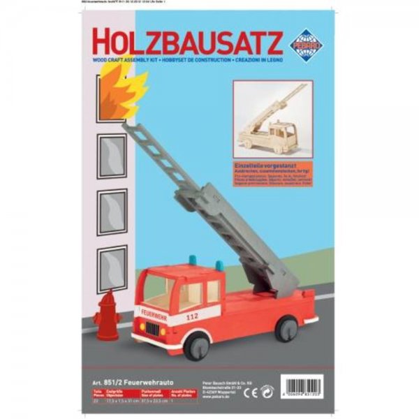 Bausch Peter & Co. KG, Holzbausatz, Bastelset Feuerwehrauto, NEU