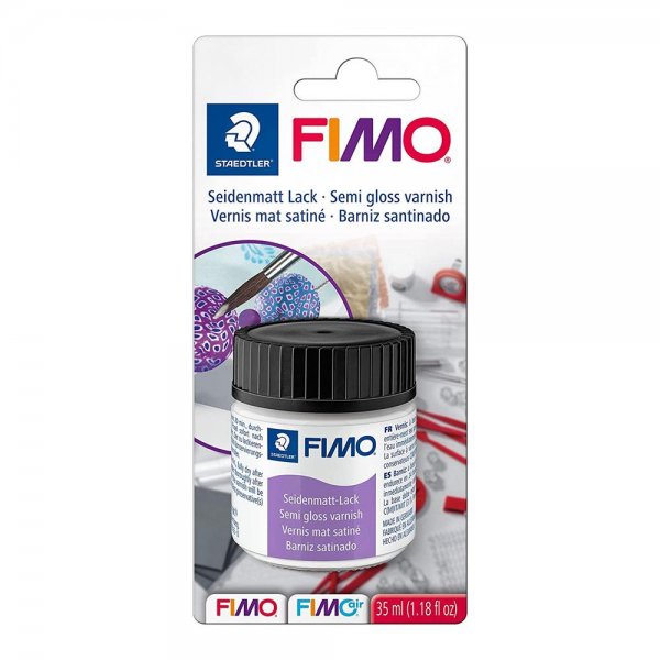 STAEDTLER FIMO 8705 Blisterkarte mit Seidenmatt-Lack, Glas mit 35 ml