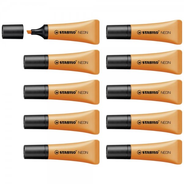 Textmarker - STABILO NEON - 10er Pack - orange
