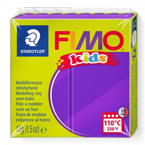 Staedtler FIMO kids lila 42g Modelliermasse ofenhärtend Knetmasse Knete Kinderknete