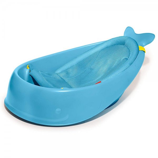 Skip Hop Moby Wal Badewanne Blau 3 Stufen Anti-Rutsch Bad für Babys Babywanne mit Einlage