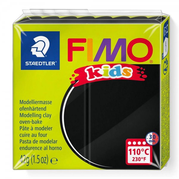Staedtler FIMO kids schwarz 42g Modelliermasse ofenhärtend Knetmasse Knete Kinderknete
