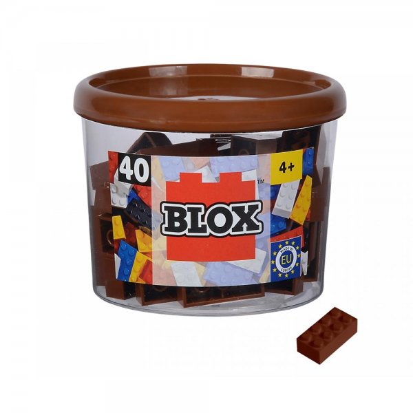 Simba Blox 40 8er Bausteine braun in Dose Klemmbausteine Konstruktionsspielzeug kompatibel