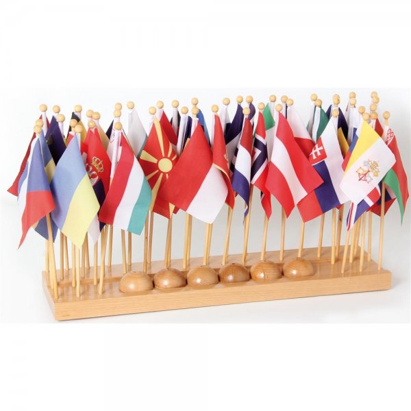 Montessori Flaggenständer mit Flaggen (Europa)