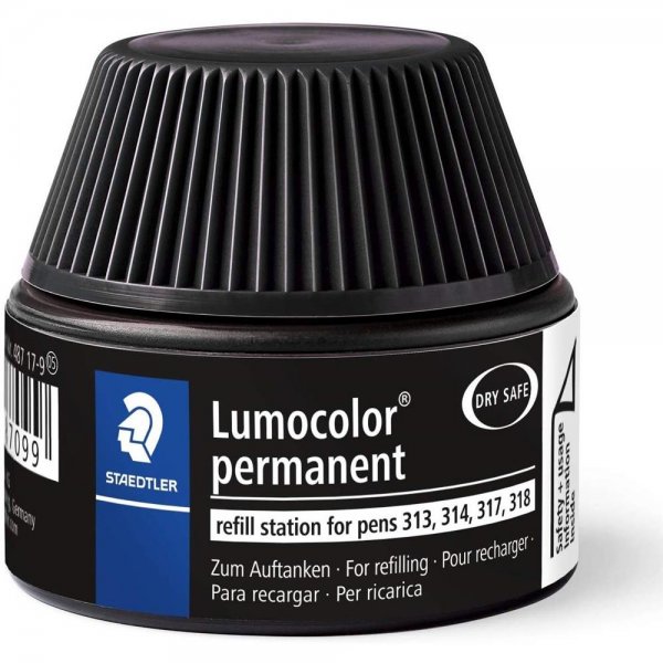 Staedtler Lumocolor permanent Feinschreibertinte schwarz Nachfüllstation für 15-20x Nachfüllen