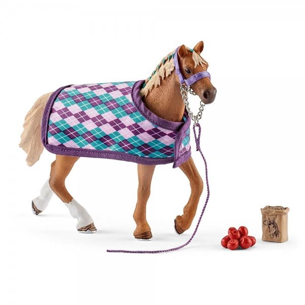 Schleich Horse Club 42360 Englisches Vollblut mit Decke Spielfigur Pferd braun