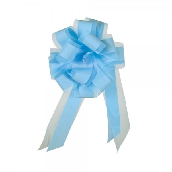 Roth Schleife Ziehschleife mit Tüll hellblau Ø 19cm 10 Stück für Schultüte Zuckertüte Geschenke
