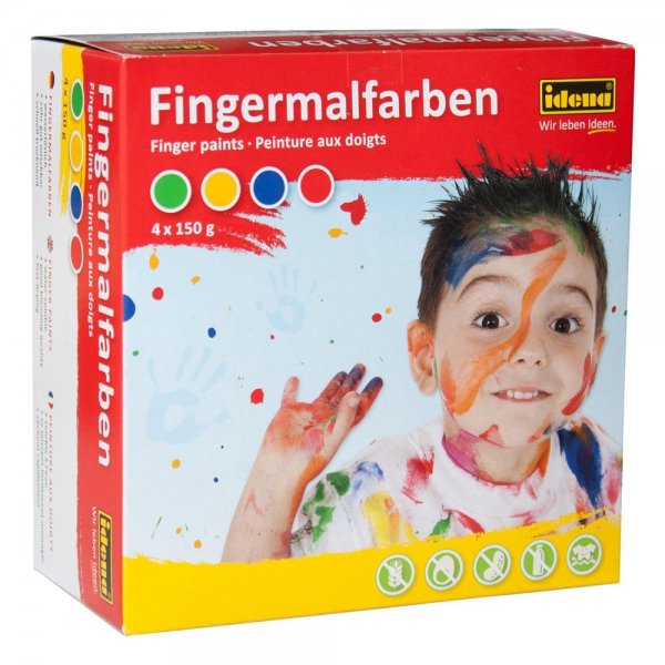 Idena 60037 - Fingermalfarben, 4 x 150 g