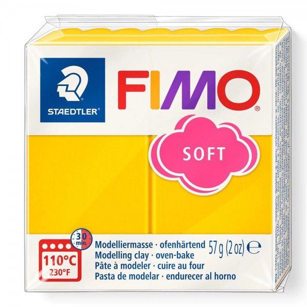 Staedtler FIMO soft sonnengelb 57g Modelliermasse ofenhärtend Knetmasse Knete