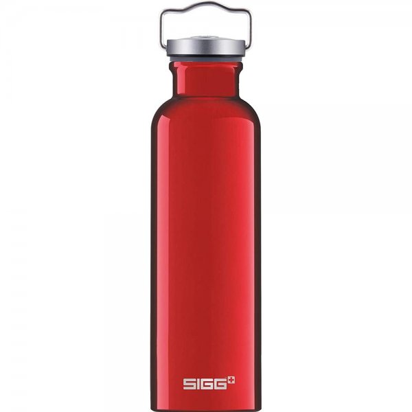 SIGG Trinkflasche Original 0,75L Rot aus Aluminium auslaufsicher leicht robust mit Henkel