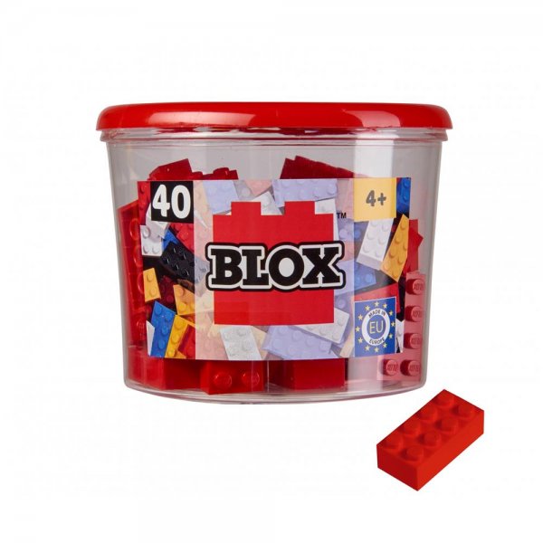 Simba Blox 40 8er Bausteine rot in Dose Klemmbausteine Konstruktionsspielzeug kompatibel