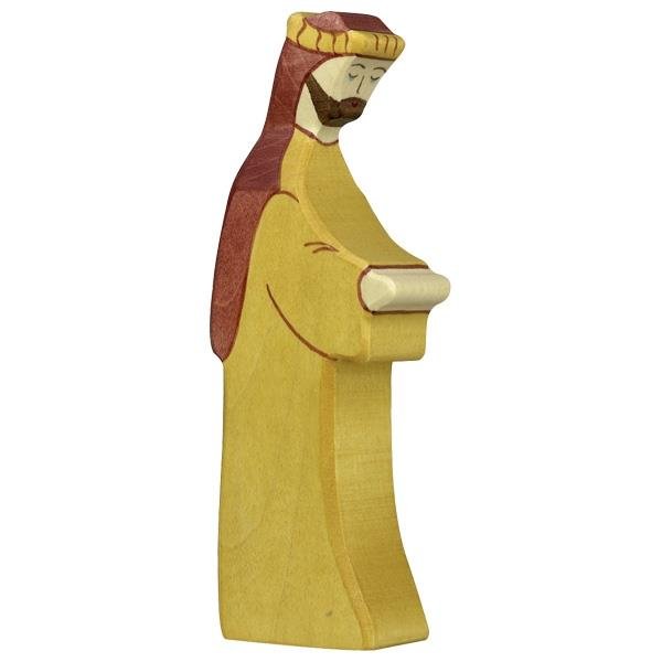 Holztiger Josef 2 gelb Holzfigur Krippenfigur Spielfiguren Krippe Holzspielzeug