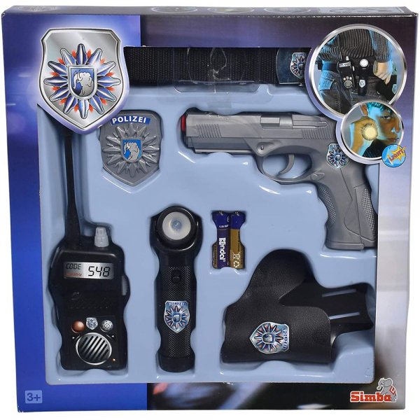 Spielzeug Pistole Handschellen Polizei Kinder Fasching Karneval Set Polizeiset 