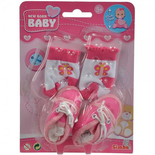 Simba Schuhe und Socken Baby Born Puppensocken Puppenschuhe rosa lila