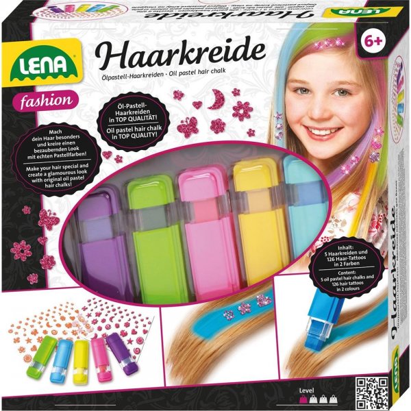 Lena 42536 - Lena Fashion Haarkreide Set mit 5 Farben u