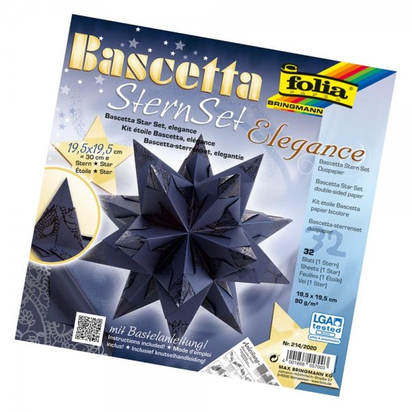 Folia 214/2020 - Bastelset Bascetta - Indian Dream blau Weihnachts Falt Stern