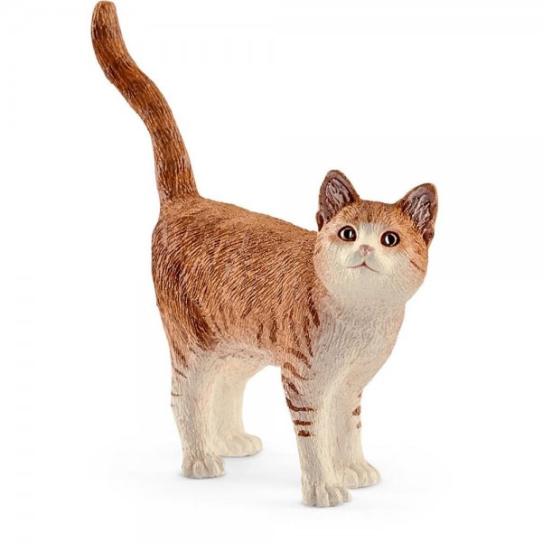Schleich 13836 - Katze Spielfigur Tierfigur Haustier Spielzeug braun/weiß