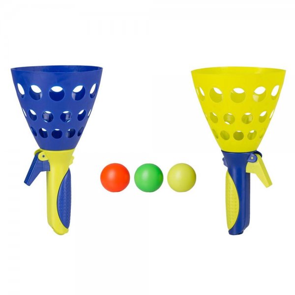 Idena Fangballspiel für Kinder 2 Fangkörbe und 3 Bälle | 1 Set mit 2 Fangkörben und 3 Bällen