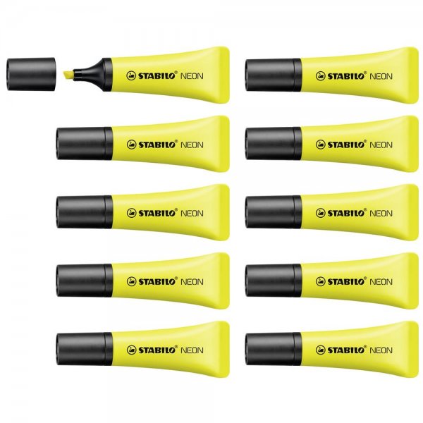Textmarker - STABILO NEON - 10er Pack - gelb