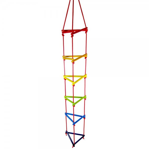 Hess Holzspielzeug 31107 - Strickleiter Dreieck aus Holz, ca. 30 x 30 cm