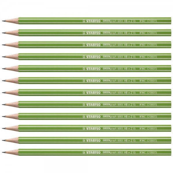 Umweltfreundlicher Bleistift - STABILO GREENgraph - Härtegrad HB - 12er Pack