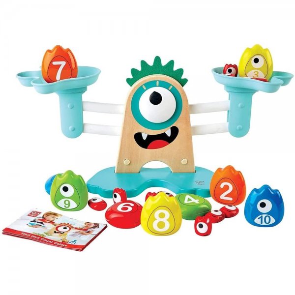 Hape Monster Waage mathematischen Übungen Gewichte Maße Balance Kinder Spielzeug Feinmotorik