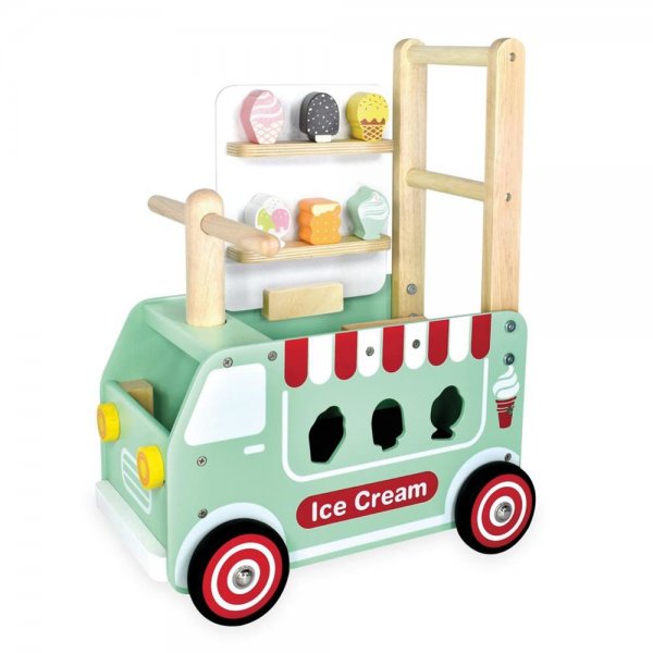 I'm Toy Lauflernwagen Eiswagen aus Holz Schiebewagen Lauflernhilfe Rutschauto Rutscher