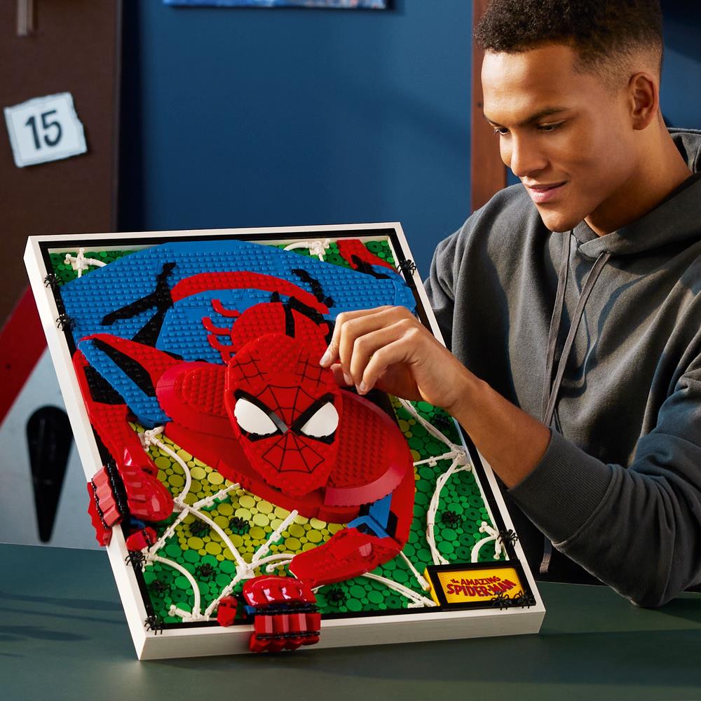 LEGO® Art 31209 - 18 | Bauset MyPlaybox für Erwachsene Spider-Man Superhelden-Wandporträt The Jahren ab Amazing