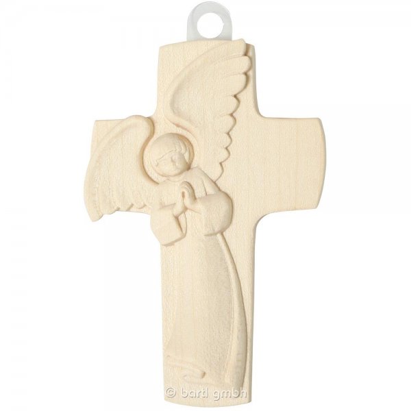 Engel-Kreuz Luna natur, Dekoratives, kleines Holzkreuz zum aufhängen, NEU