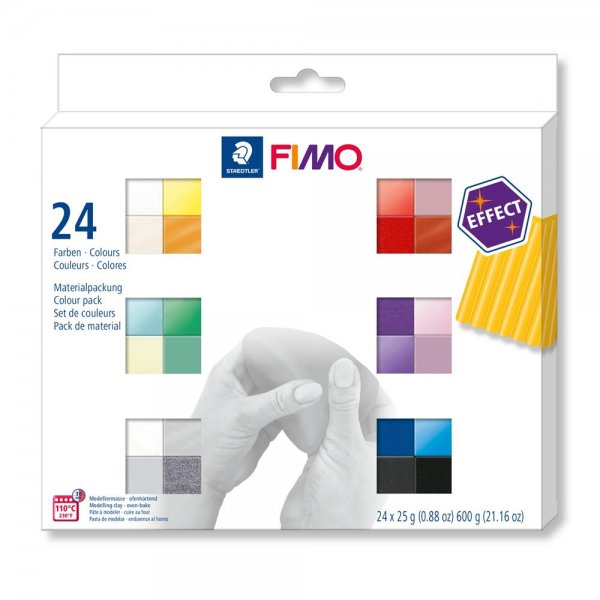 STAEDTLER FIMO Colour pack 8013 C FIMO effect im Kartonetui 24 Halbblöcken á 42g