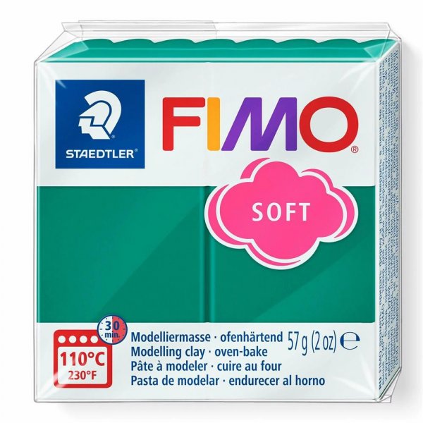 Staedtler FIMO soft smaragd 57g Modelliermasse ofenhärtend Knetmasse Knete