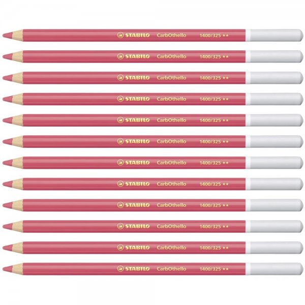 Pastellkreidestift - STABILO CarbOthello - 12er Pack - carminrot dunkel
