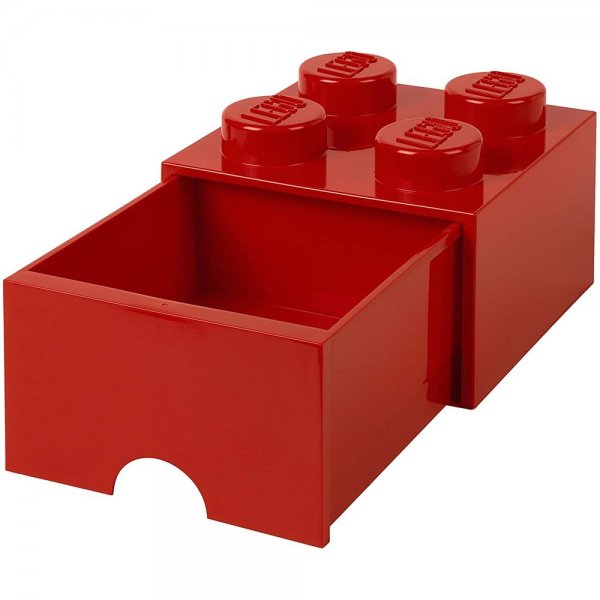 LEGO® Storage Brick 4 Rot mit Schublade Aufbewahrungsbox Baustein stapelbar