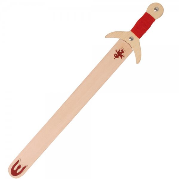Bartl Drachenschwert aus Holz 60 cm mit Drachenemblem Spielzeugwaffe Fasching Karneval