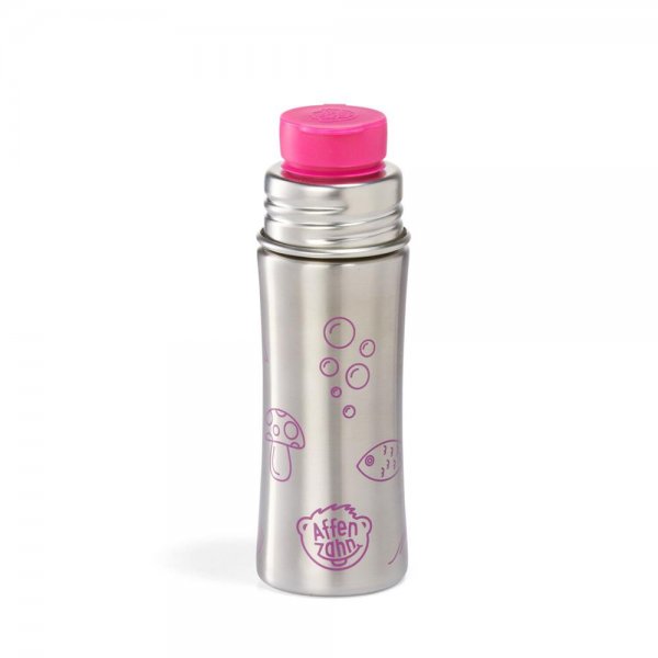 Affenzahn Edelstahl-Trinkflasche 375 ml Eule Pink Wasserflasche für Kinder