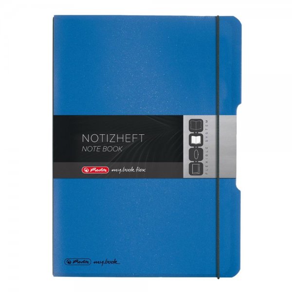 Herlitz 110491387 Notizheft flex Design, A4, 2x40 blau Notizbuch NEU