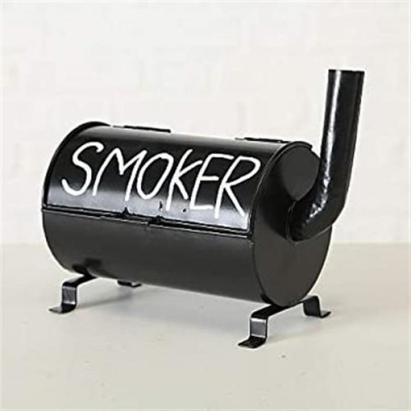 Aschenbecher Smoker Smoke Schwarz ca 20 cm Eisen zum Öffnen Zigarettenbecher