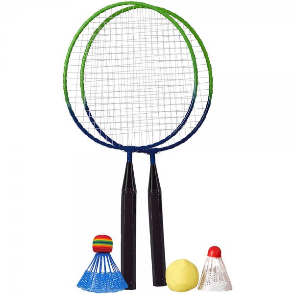 Best Sporting Mini Badminton Set 2 Schläger inklusive Federball Softball und Schaumstoff-Federball