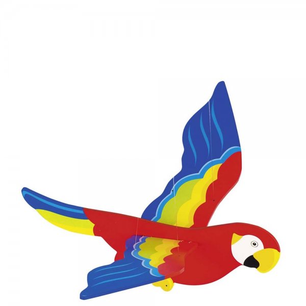 Goki Schwingtier Papagei aus Holz 50 cm bunt Mobile