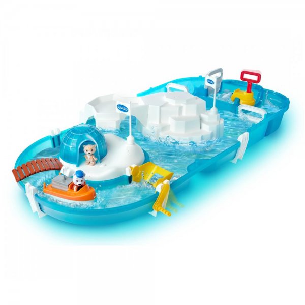 AquaPlay Wasserbahn Polar Wasserstraße mit Eisberg, Stausee, Rampe und Spielfigur mit Farbwechsel