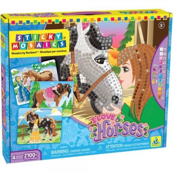 In Vento Sticky Mosaics I Love Horses, Kreativset, Bastelspaß, Spielzeug, NEU
