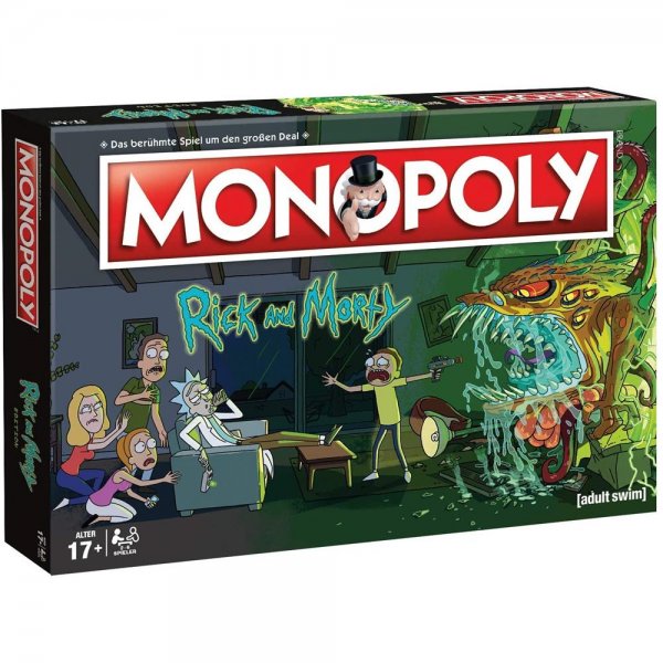 MONOPOLY Rick and Morty Brettspiel Familienspiel Gesellschaftsspiel ab 17 Jahre
